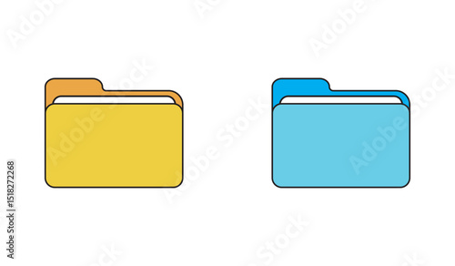 File folder icon simple vector symbol