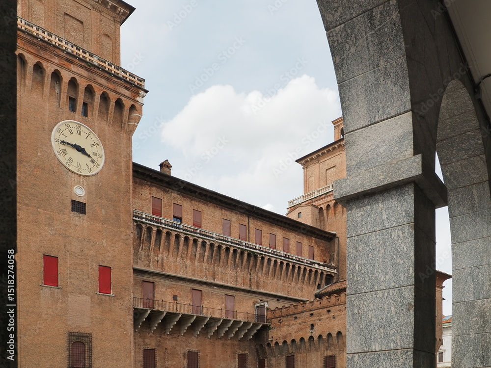 Fototapeta premium Ferrara castle, northern Italy. The late fourteenth-century building was erected by the Este family.