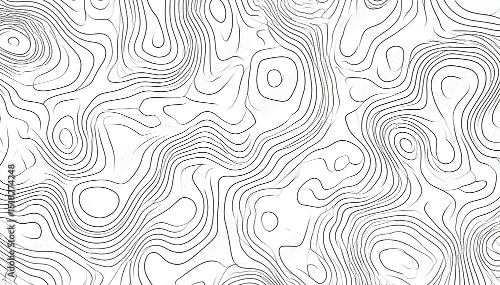 Abstract black and white wavy topography map background. Abstract black and white wavy topography map background.