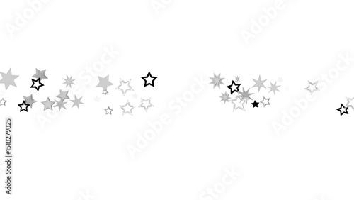Abstract background with silver stars on a black background. This design creates a twinkling, festive, and stylish feel.