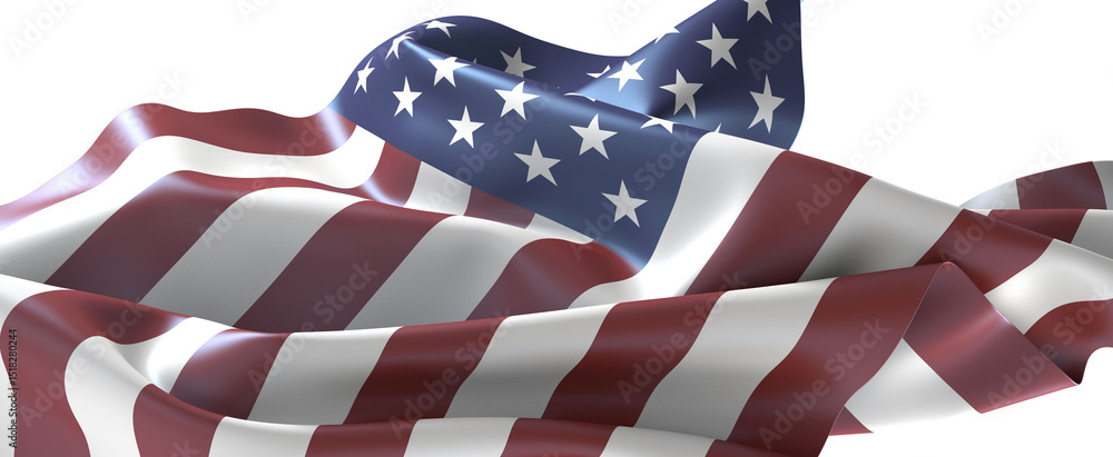 Fototapeta premium High-resolution image of an American flag waving gracefully. Perfect for patriotic themes.