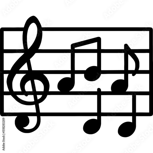 Minimalist musical staff icon design