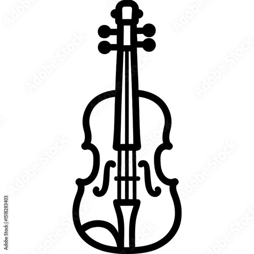 Minimalist violin outline icon