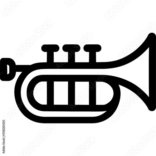Vector outline of a trumpet with valves