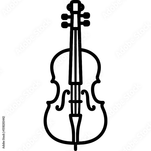 Cello vector icon with bold lines