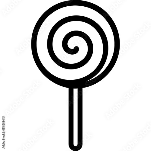Clean outline icon of a swirl lollipop