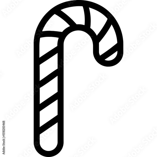 Minimalist candy cane vector icon