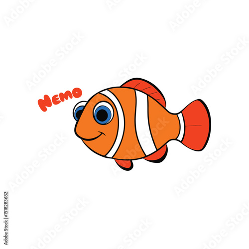vector illustration of a cartoon fish