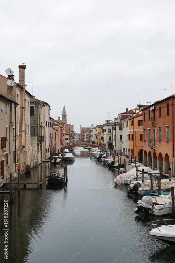 Obraz premium Old canals and streets in Chioggia, Italy
