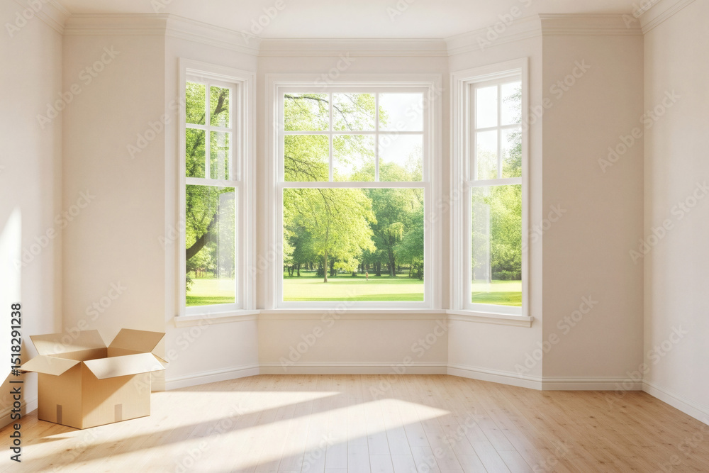 Fototapeta premium Pièce vide avec vue sur la nature 