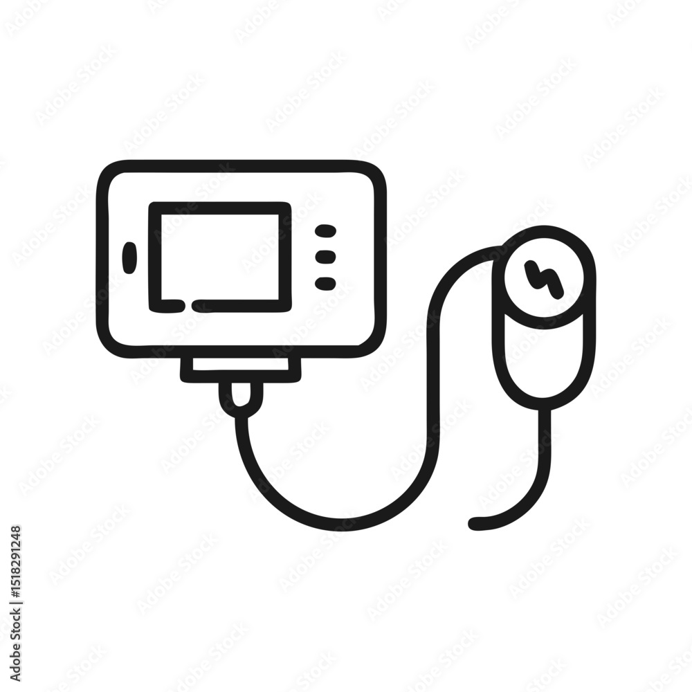 Medical device icon representing health monitoring and measurement
