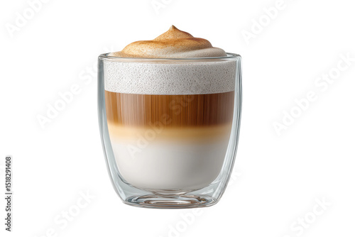 PNG Delicious layered latte macchiato in clear double-walled glass