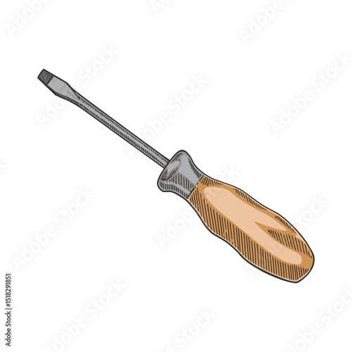 A Flat Head Screwdriver Illustration