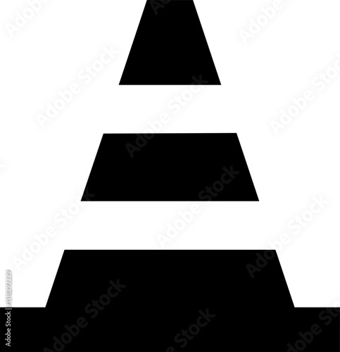 Traffic cone silhouette simple flat vector,Traffic cone icon
