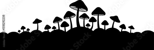 mushrooms silhouette ,mushrooms vector icon illustration
