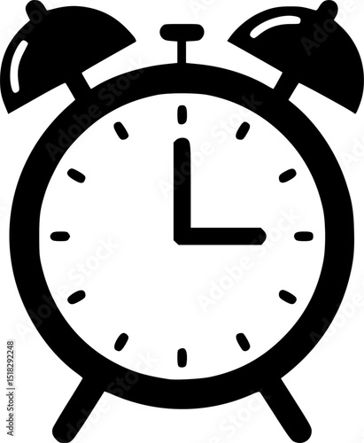 Ringing alarm clock silhouette,alarm clock vector icon

