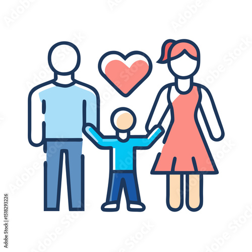 Family and parenting line icon  Vector of couples, single parents, children, elderly, baby, newborn, teenager thin ,linear ,illustration.