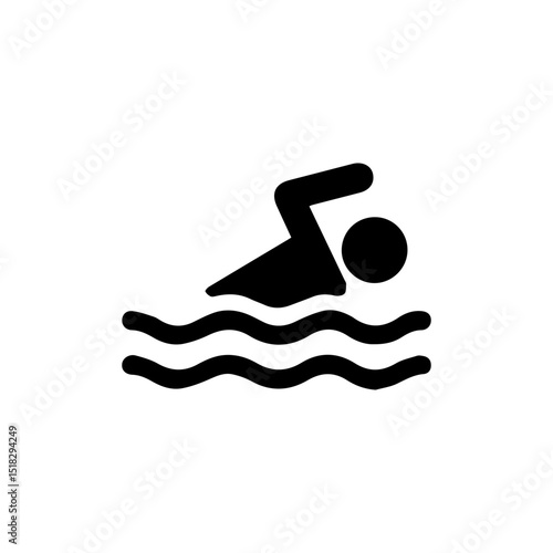 Swimmer swimming icon in transparent background
