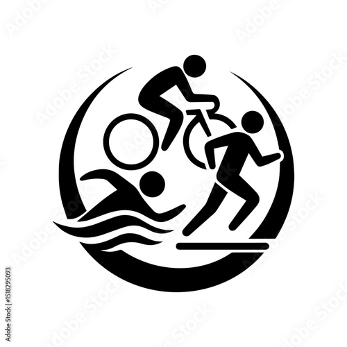 Triathlon icon in transparent background
