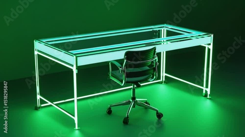 Wallpaper Mural Sleek office setup with glowing desk, perfect for a modern work environment, providing style, comfort and functionality. Torontodigital.ca