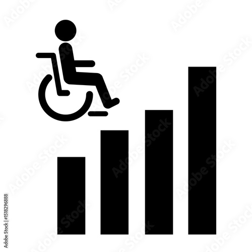 増加する要介護者のアイコン　グラフ