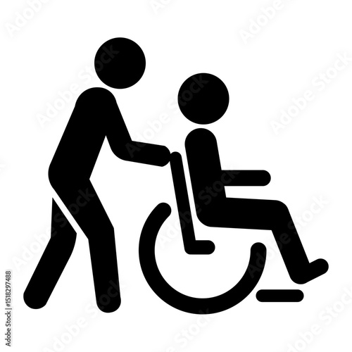車椅子ユーザーと介助者のアイコン
