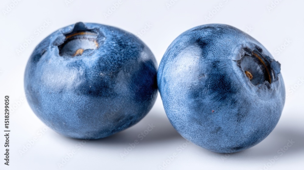 The fresh blueberries on a clean white background showcasing their natural appeal. The fresh blueberries on a clean white background showcasing their natural appeal.