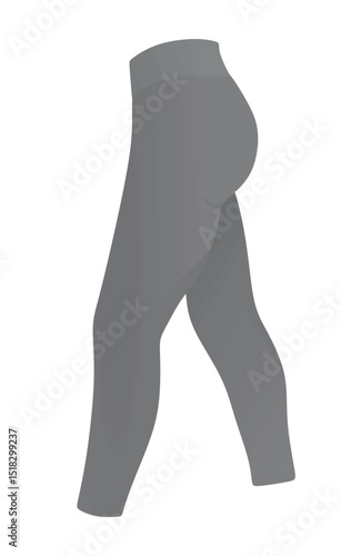 Grey tight pants leggings. vector illustration