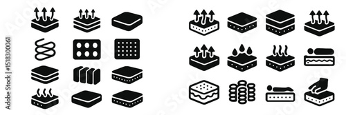 Icons representing various cooking methods and food preparation techniques for modern cuisine
