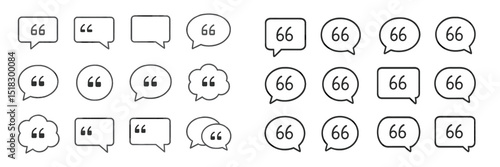 Various speech and quote bubble designs showcasing different styles and shapes