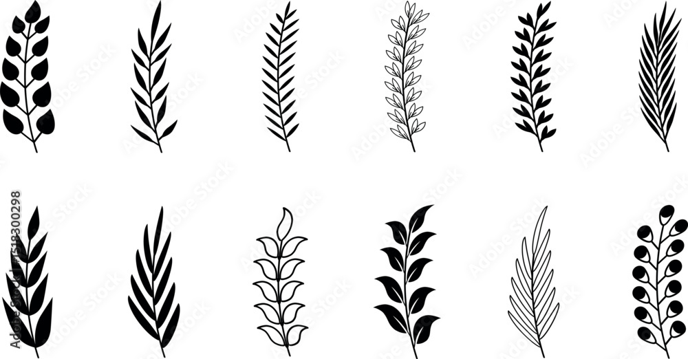 Naklejka premium set of wheat ears