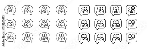 Diverse characters expressing connection and emotion through illustrations in conversational bubbles