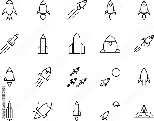 rocket icon pack illustration