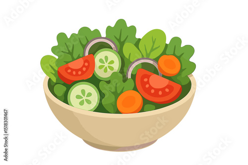 Fresh salad featuring vibrant vegetables served in a bowl during a sunny afternoon