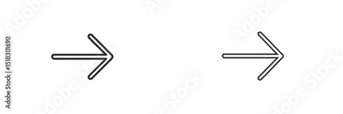 Arrows pointing right illustrating direction and movement in a minimalist design on a plain background