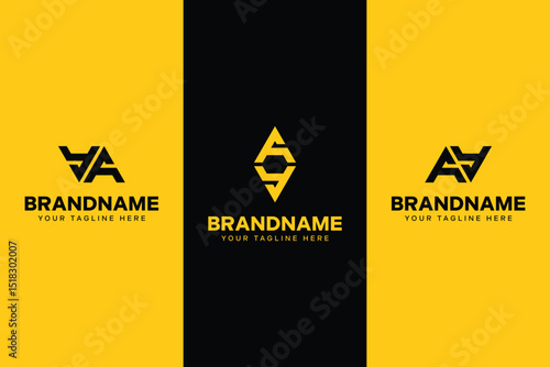 Letters YA and AY Triangle Logo, suitable for any business with YA or AY initials