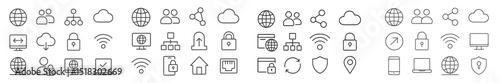 Collection of diverse technology and internet icons representing connectivity and data security in a modern digital landscape