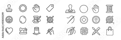 Crafting tools and icons for creative projects displayed in a minimalist style
