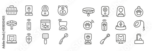 Collection of pet technology devices for monitoring and caring for animals at home