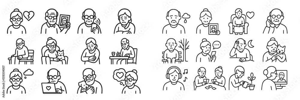 Activities and emotions of elderly individuals in various daily situations and interactions Activities and emotions of elderly individuals in various daily situations and interactions