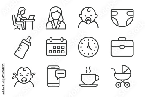 Busy caregiver managing responsibilities with a child, work tasks, and daily schedule in a home setting