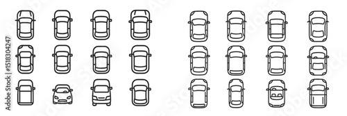 Multiple car designs displayed in a grid pattern showcasing various angles and styles suitable for design reference