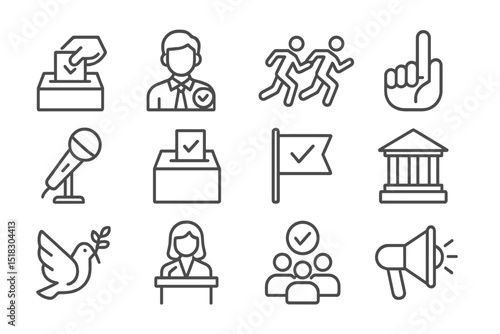 Voting symbols illustrating civic engagement, democracy, and community participation in a contemporary setting