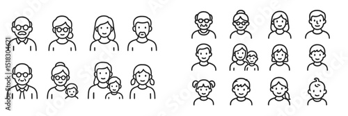 Diverse group of people representing multiple generations and demographics in a line-up