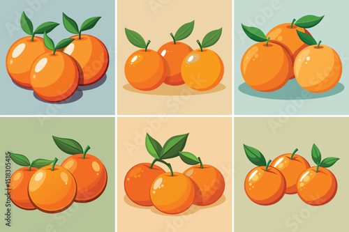 Clementine fruit vector illustration isolated on white background.