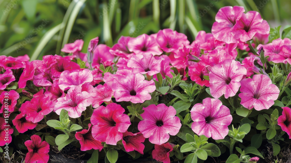 closeup of vibrant pink petunias closeup of vibrant pink petunias