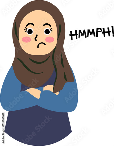 Muslim girl pouting