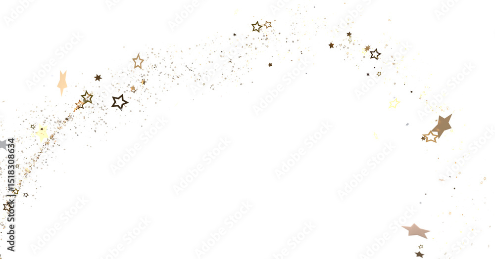 Fototapeta premium Celestial Christmas Symphony: Enthralling 3D Illustration of Falling Holiday Starbursts