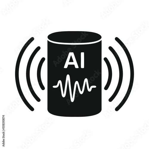 AI Voice Assistant Icon Vector Illustration