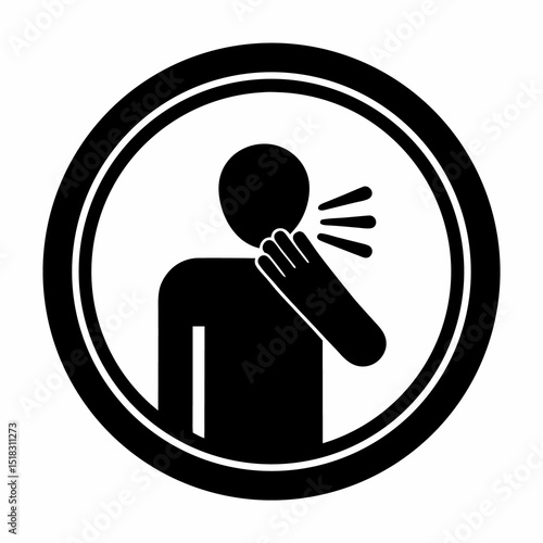 coughing person logo symbol vector icon isolated on white